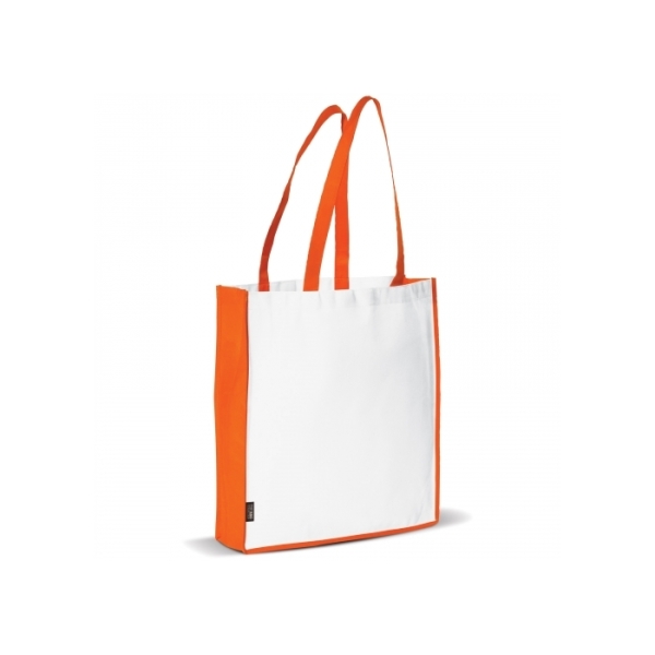 Carrier bag non-woven 75g/m² - White / Orange