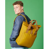 Recycled Twin Handle Roll-Top Laptop Backpack - Black - One Size