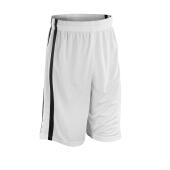 Basketball Shorts, White/Black, L, Spiro