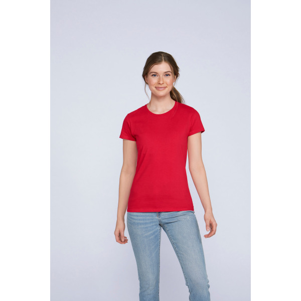 Premium Cotton® Ring Spun Semi-fitted Ladies' T-shirt Red XXL