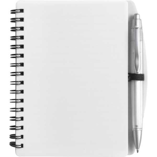 PU notitieboek met balpen Kimora wit