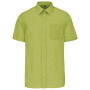 Overhemd in onderhoudsvriendelijk polykatoen-popeline korte mouwen heren Burnt Lime 4XL