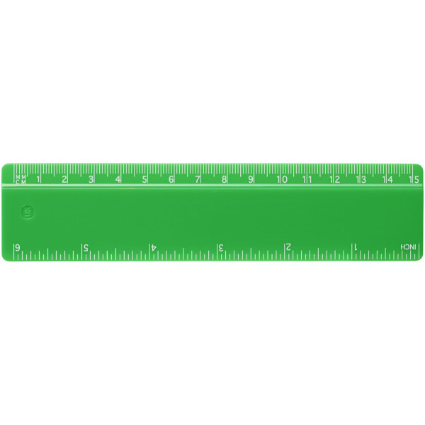 Refari 15 cm recycled plastic ruler - Green