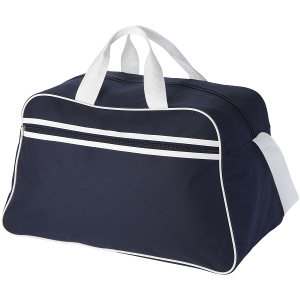 San Jose 2-stripe sports duffel bag 30L - Navy/White