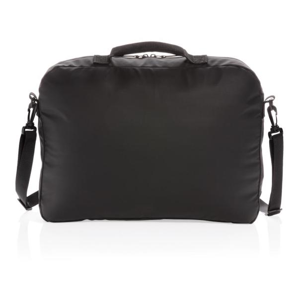 Fashion black PVC vrije 15.6" laptop tas, zwart