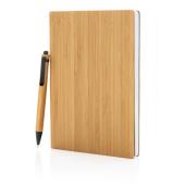 A5 Bambus notesbog & pennesæt, brun