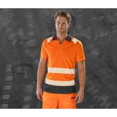 RECYCLED SAFETY POLO SHIRT, FLUORESCENT ORANGE / BLACK, XXL/3XL, RESULT
