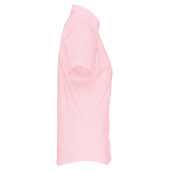 Overhemd in onderhoudsvriendelijk polykatoen-popeline korte mouwen dames Pale Pink M