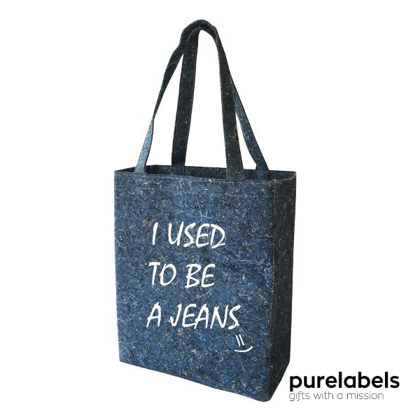Fairtrade tas van gerecyclede jeans bedrukbaar large