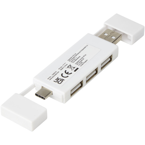Mulan dual USB 2.0 hub - White