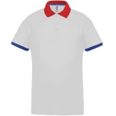 Heren-sportpolo White / Red / Sporty Royal Blue S