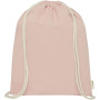Orissa 140 g/m² GOTS organic cotton drawstring backpack 5L - Pale blush pink