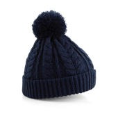 Cable Knit Snowstar Beanie - French Navy