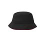 MB012 Fisherman Piping Hat - black/red - S/M