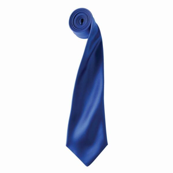 'Colours' Satin Tie, Royal Blue, ONE, Premier