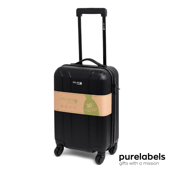 Gemaakt van Ooit laat staan PureLabels | Gerecyclede trolley rPET zwart | origineel relatiegeschenk