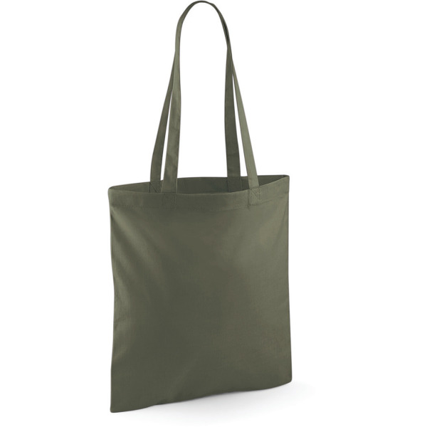 Shopper bag long handles Olive Green One Size