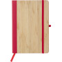 PU en bamboe notitieboek Dorita rood PU en bamboe notitieboek Dorita rood