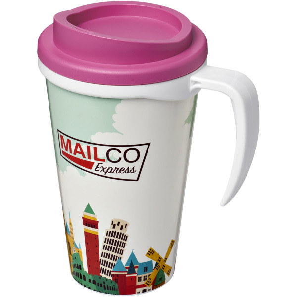 Brite-Americano® grande 350 ml insulated mug - White/Pink
