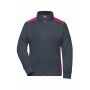 Ladies' Workwear Sweat Jacket - COLOR - - carbon/red - 3XL