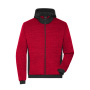 Men's Padded Hybrid Jacket - red-melange/black - 5XL