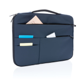 Smooth PU 15.6" laptop sleeve met handvat PVC-vrij, donkerblauw