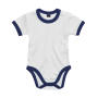 Baby Ringer Bodysuit - White/Nautical Navy - 6-12