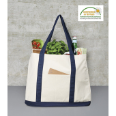 Canvas Shopping Bag - Natural/Navy - One Size