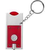 Allegro nøglering med møntholder og LED-lys - Rød/Sølv
