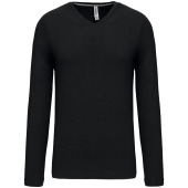 T-shirt V-hals lange mouwen Black XXL