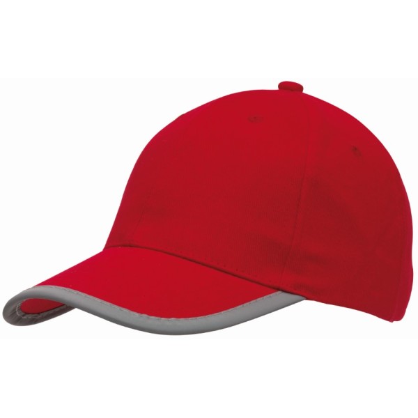 6 panel cap DETECTION red