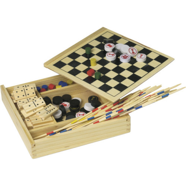 Wooden 5-in-1 game set
