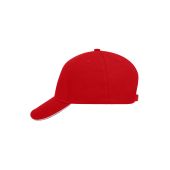 MB6526 5 Panel Sandwich Cap rood/wit one size