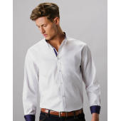 Tailored Fit Premium Contrast Oxford Shirt - White/Navy - S