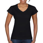 Gildan Ladies Softstyle® V-Neck T-Shirt - Black - M