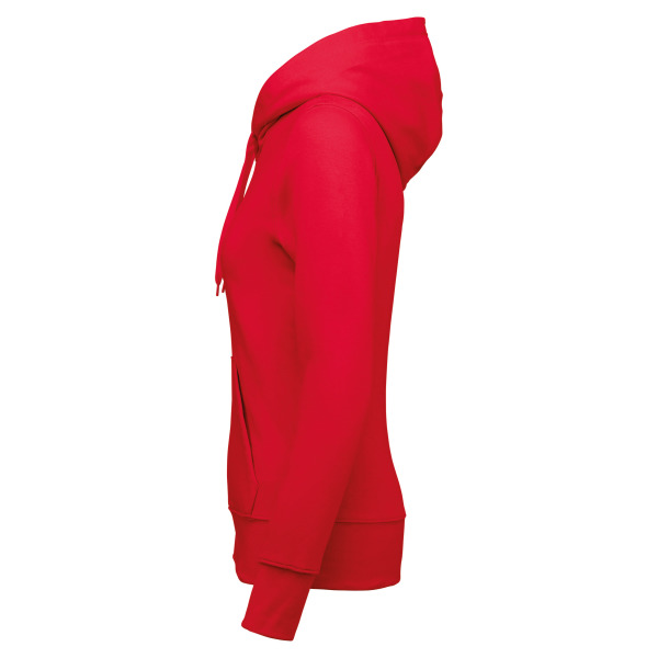 Ecologische damessweater met capuchon en ritssluiting Red XS