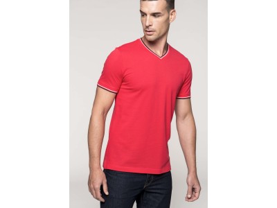 Heren-t-shirt piqué V-hals Heren-t-shirt piqué V-hals