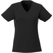 Amery kortærmet cool fit-T-shirt m. V-hals, dame - Ensfarvet sort - XS