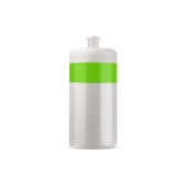 Sportfles met rand 500ml - Wit / Licht groen