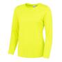 AWDis Ladies Cool Long Sleeve T-Shirt, Electric Yellow, L, Just Cool