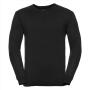 RUS Men V-neck Knitted Pullover, Black, XXS