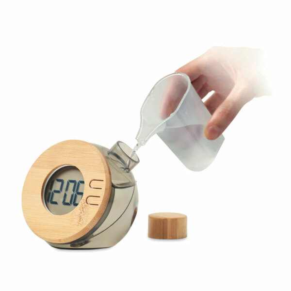 DROPPY LUX - Horloge à eau LCD en bambou
