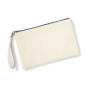 Canvas Wristlet Pouch - Natural/Light Grey - One Size