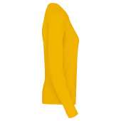 Dames T-shirt ronde hals lange mouwen Yellow XXL