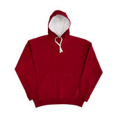 Contrast Hooded Sweatshirt Men - Red/White - 3XL