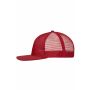 MB6240 6 Panel Flat Peak Cap - red/red - one size