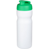 Baseline® Plus 650 ml sportflaska med uppfällbart lock - Vit/Grön