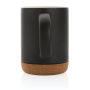 Ceramic mug with cork base, black