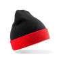 Recycled Black Compass Beanie - Black/Red - One Size