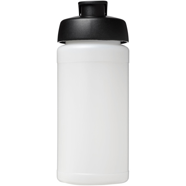 Baseline® Plus 500 ml flip lid sport bottle - Transparent/Solid black